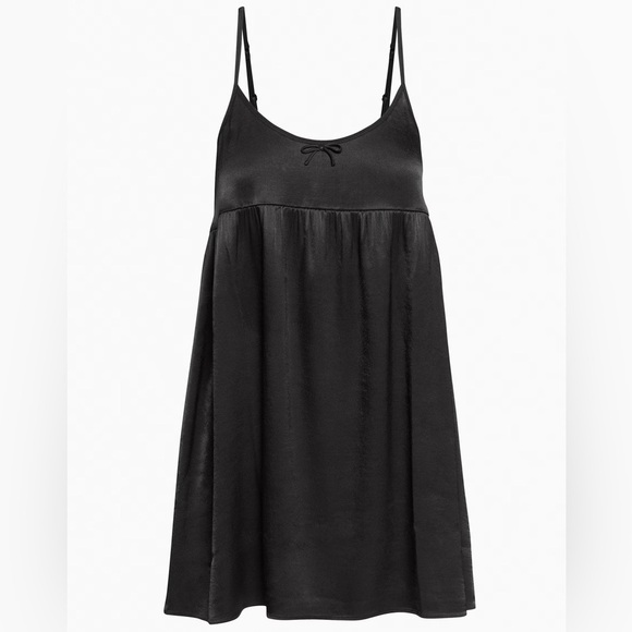 Aritzia Sunday Best Dainty Babydoll Mini Dress Black Size XL - Picture 1 of 7